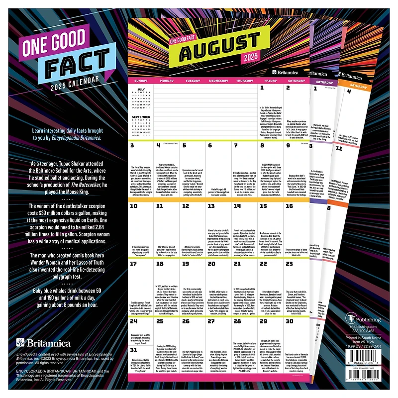 TF Publishing 2025 One Good Fact Wall Calendar