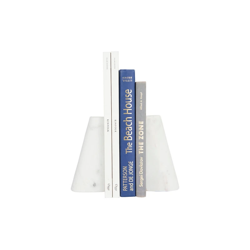 Hello Honey® 6" White Marble Bookends Set