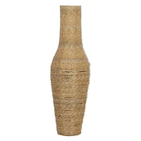 Brown Faux Seagrass Handmade Tall Woven Floor Vase 14" x 14" x 44"