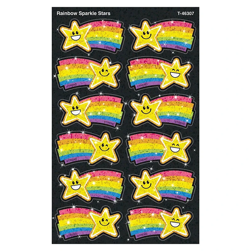 TREND Enterprises® Rainbow Stars Sparkle Stickers®, 6 Packs of 144