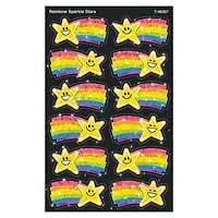 TREND Enterprises® Rainbow Stars Sparkle Stickers®, 6 Packs of 144