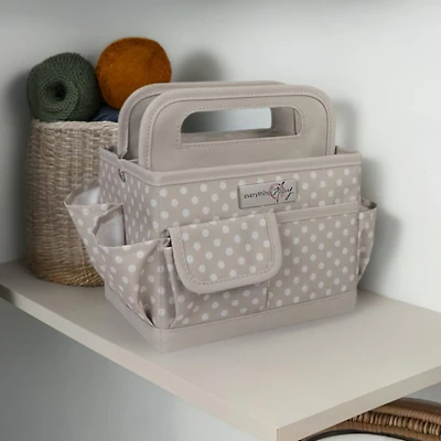 Everything Mary Tan Dots Collapsible Craft Caddy