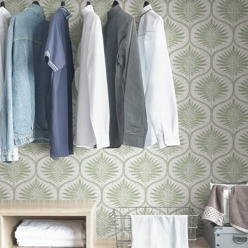 Wallpops Green Primitive Leaves Peel & Stick Wallpaper