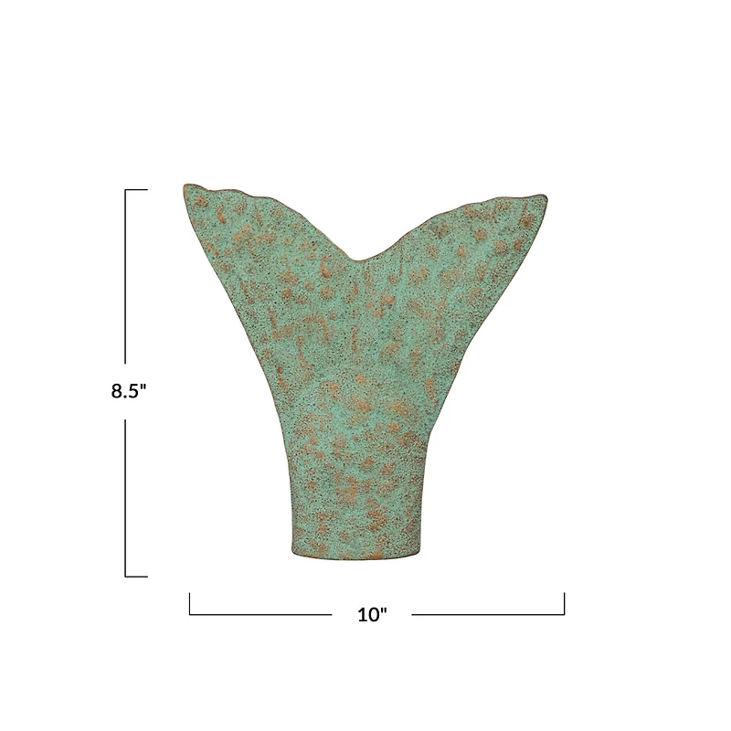 Hello Honey® 10" Distressed Aqua Trout Tail Metal Wall Décor