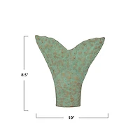 Hello Honey® 10" Distressed Aqua Trout Tail Metal Wall Décor