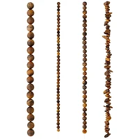 6 Pack: Matte Brown Tiger's Eye Stone Beads by Bead Landing™