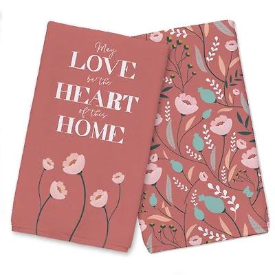 Love Heart Home 16" x 25" Tea Towel Set of 2