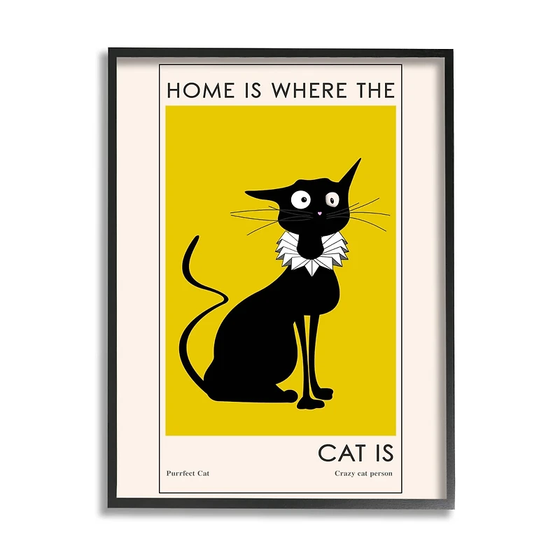Stupell Industries Home's Where Cat Is Phrase Funny Fashion Feline Framed Wall Art