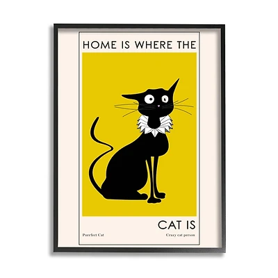 Stupell Industries Home's Where Cat Is Phrase Funny Fashion Feline Framed Wall Art