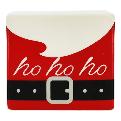 4.25" Ho Ho Ho Santa Belt Ceramic Tabletop Décor by Ashland®