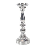 Silver Aluminum Traditional Pillar Candle Holder