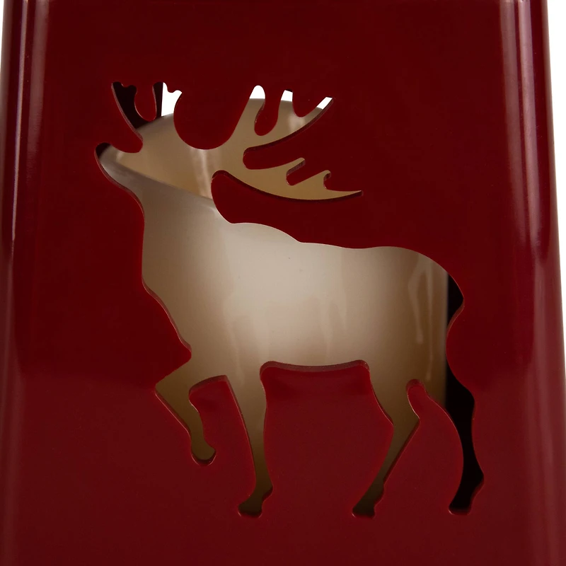 LED Lighted Tree Snowflake and Reindeer Christmas Candle Lanterns - 8" - Set of 3
