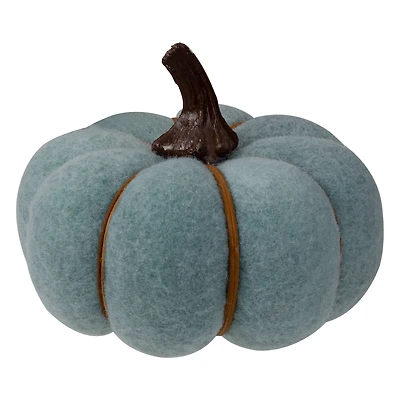 4" Blue & Brown Fall Harvest Tabletop Pumpkin