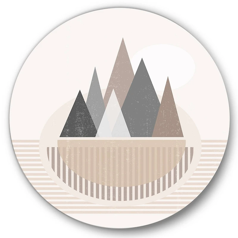 Designart - Abstract Sun and Moon In Mountains III