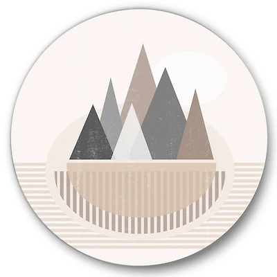 Designart - Abstract Sun and Moon In Mountains III