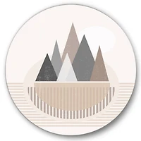 Designart - Abstract Sun and Moon In Mountains III