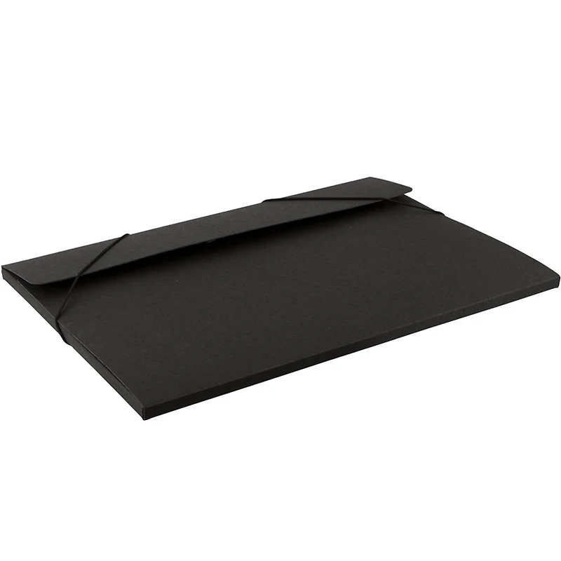 JAM Paper Black Kraft Portfolio with Elastic Closure 11" x 15"
