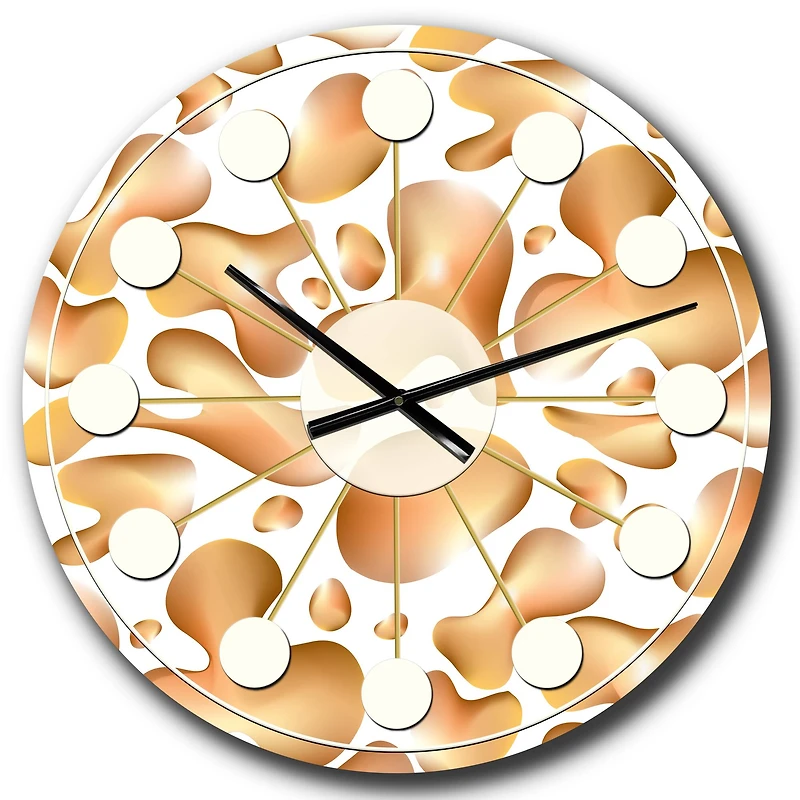 Designart 'Liquid Gold I Mid-Century Modern Wall Clock