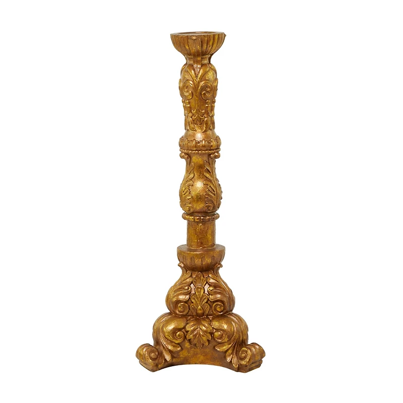29" Brass Polystone Candle Holder