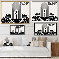 Designart - Empowered Cosmic Women Geometric Goddess Series Black And White III