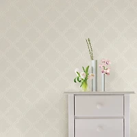 NuWallpaper Taupe Quatrefoil Peel & Stick Wallpaper