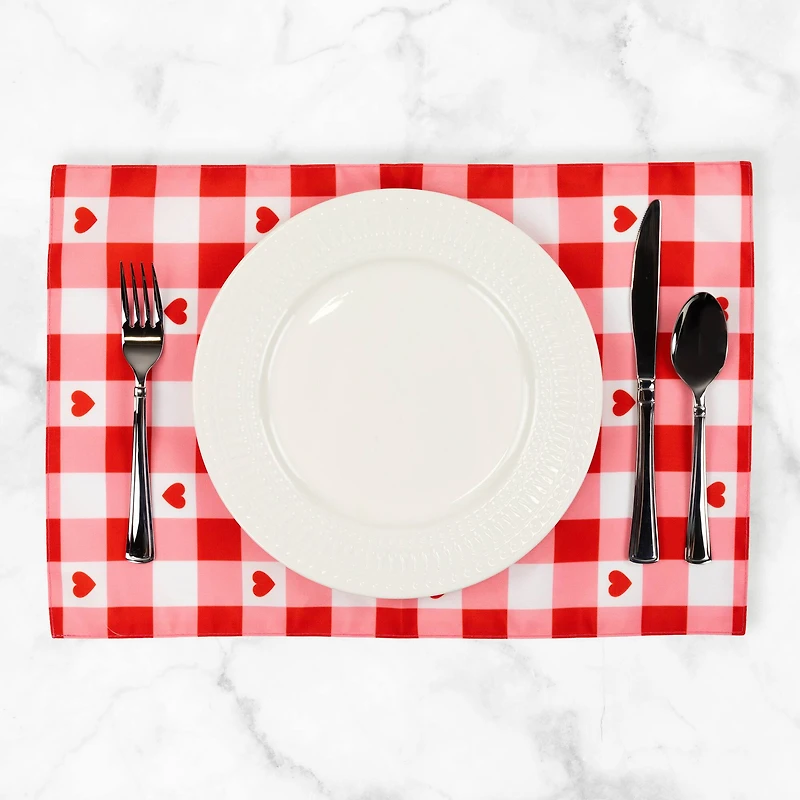 Checkered Hearts Valentine's Day Placemats, 4ct.