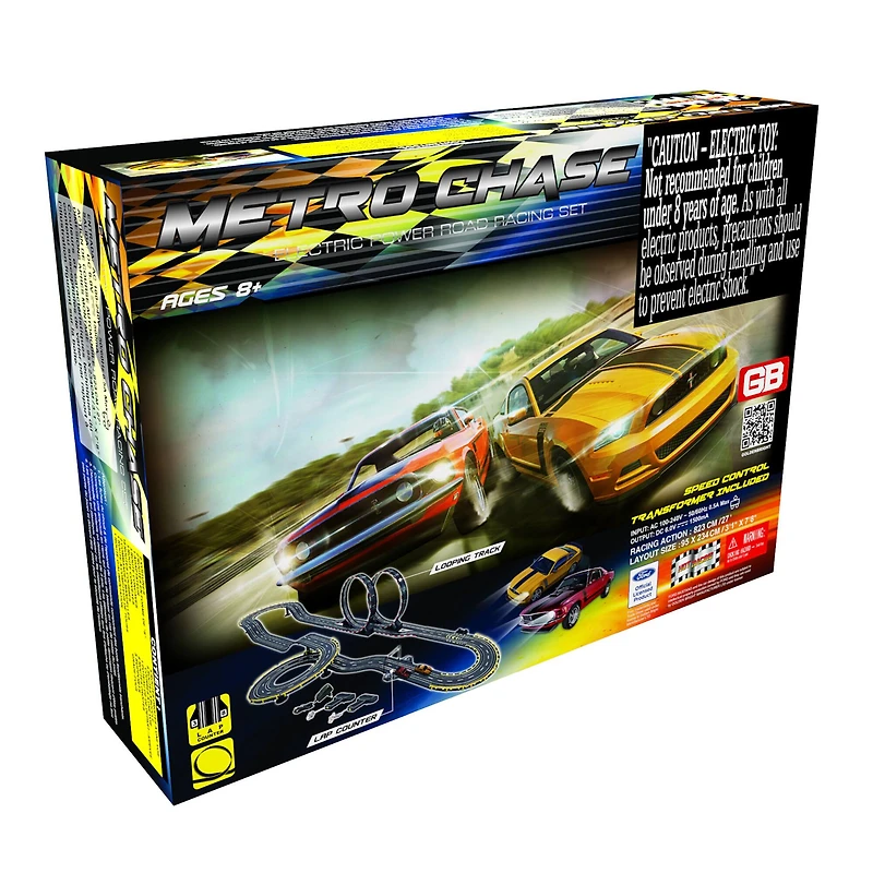 Golden Bright Metro Chase Electric Powered Ford Road Racing Play Set