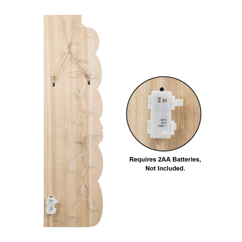 Glitzhome® 42" Lighted Fall Wood Stacked Pumpkins Welcome Porch Sign with Timer