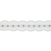 0.75" White Lace Trim with Beads by Celebrate It®