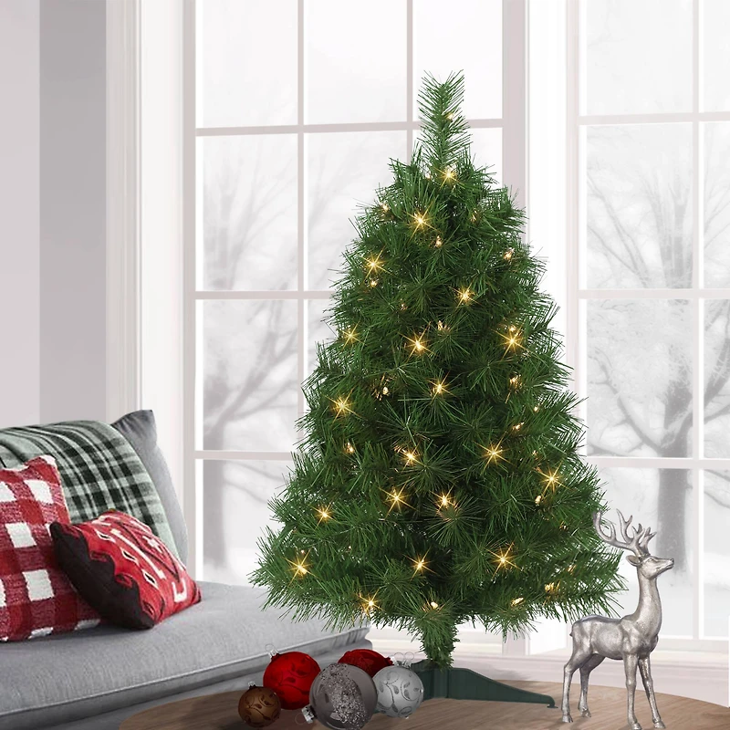 3ft. Pre-Lit Snow Ridge Artificial Fir Christmas Tree, Clear Lights