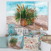 Designart - Yellow Spikelets of Houseplant With Green Stems