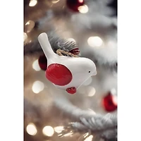 Wizardi 8.27" x 11.81" Ceramic Bird Christmas Ornament, 1pc.