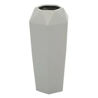 14" Light Gray Matte Stoneware Contemporary Vase