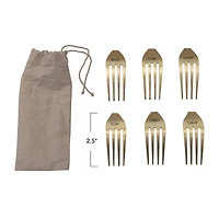 Hello Honey® Gold Metal Fork Cheese Markers, 6ct.