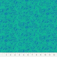 Fabric Editions Turquoise Floral Cotton Fabric
