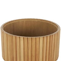 Brown Round Handmade Slatted Box Set