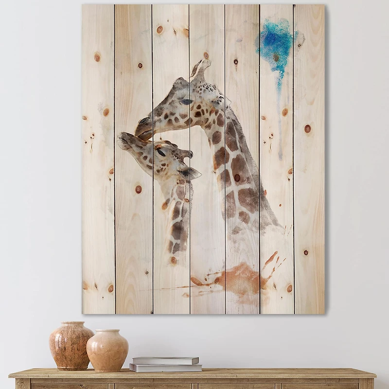 Designart - Portrait of A Giraffe and Child