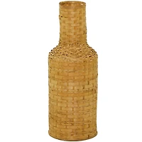 Brown Bamboo Tall Woven Floor Vase