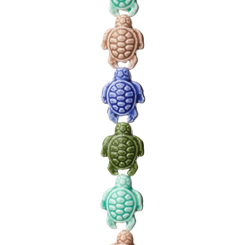 12 Pack: Ceramic Sea Turtle Beads, 19mm by Bead Landing™