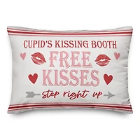 Cupid Kissing Booth Throw Pillow, 14" x 20"