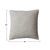 Hello Honey® 20" Natural Square Woven Cotton Blend Accent Pillow