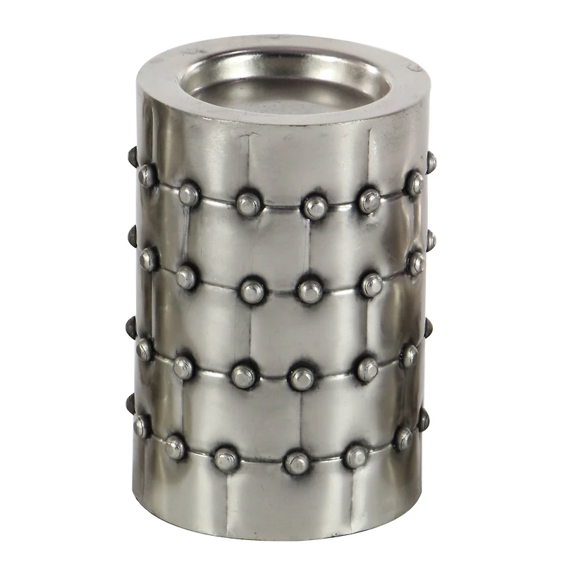 Silver Metal Industrial Candle Holder Set