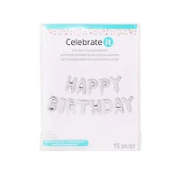Happy Birthday Silver Foil Balloon Banner Kit By Celebrate It™