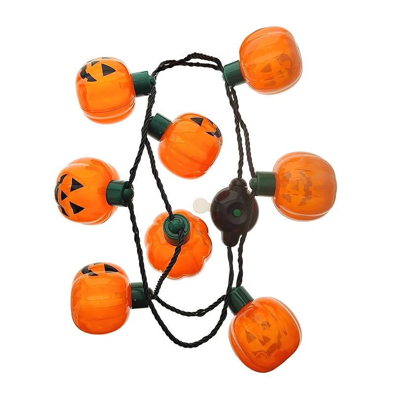 33" Orange Jack-O'-Lantern Necklace
