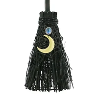 18.5" Black Witch's Broom with Moon Tabletop Décor by Ashland®