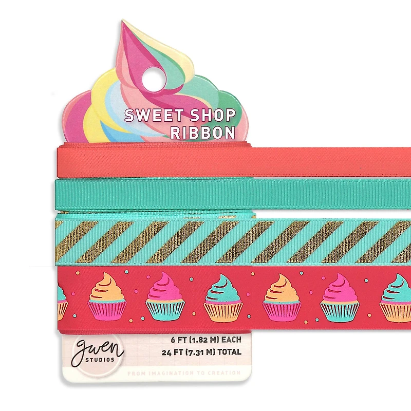 Gwen Studios Cupcakes Printed Ribbon Pack