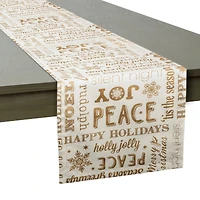 DII® 108" Gold Christmas Collage Table Runner
