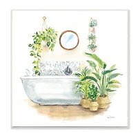Stupell Industries Serene Bathroom Interior with Greenery Plants Painting,12" x 12"