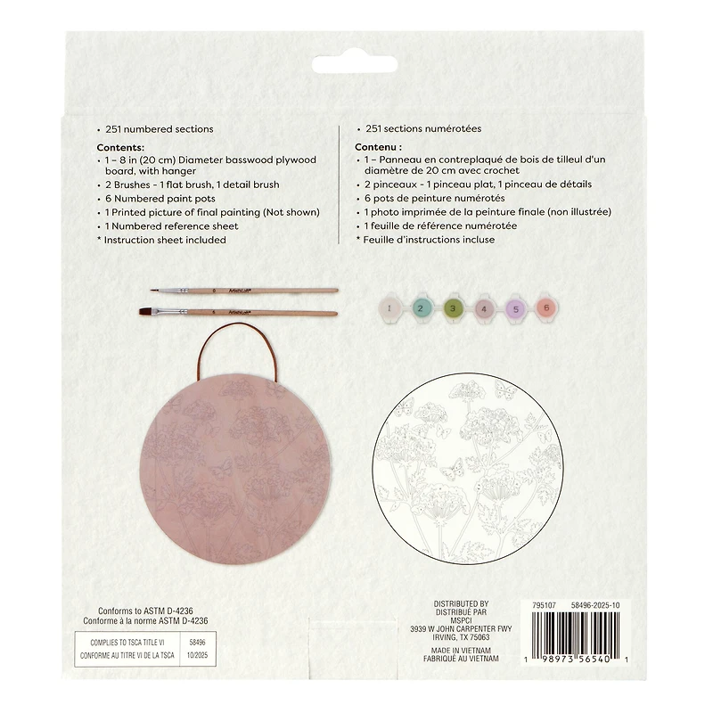 Wildflower Paint-by-Number Plywood Surface Kit by Artist's Loft®