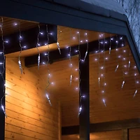 LED Ice Pillars Christmas Icicle Light Set - Pure White - 29' Clear Wire - 360ct